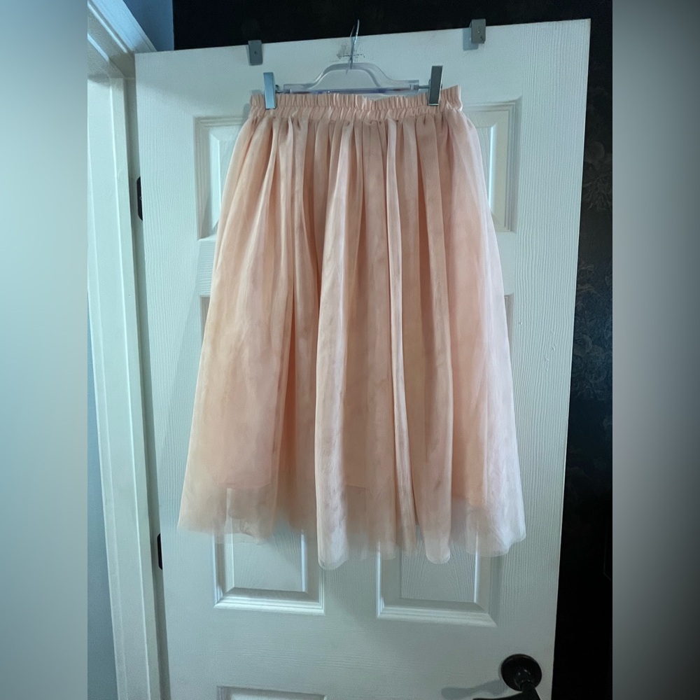 Joey Peach Blush Midi Tulle Skirt